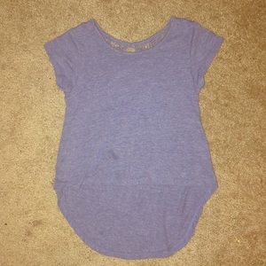 Girls hi-low blue shirt with back lace detail XS 5